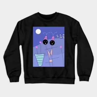 Kids at Night Stick Figure Crewneck Sweatshirt